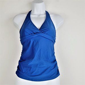 Athleta Tankini Top 32B/C Tall Blue Halter